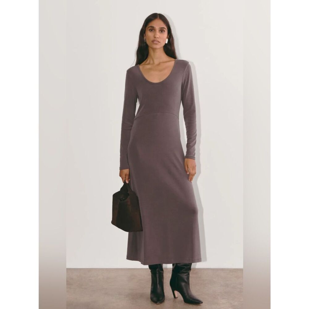 New Everlane THE MADDIE DRESS IN BUTTERKNIT Expresso Size M